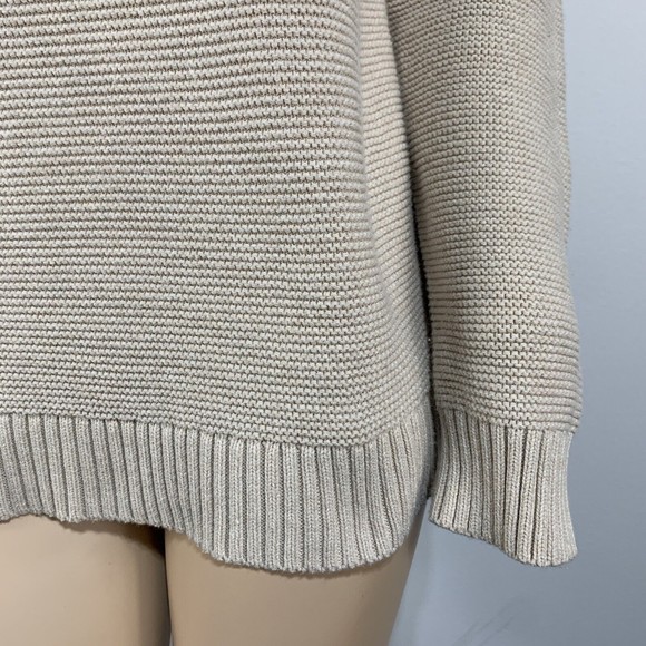 J. Crew Factory Sweater Womens Size L Large Beige Classic Turtleneck Knit AF728 - Picture 7 of 14